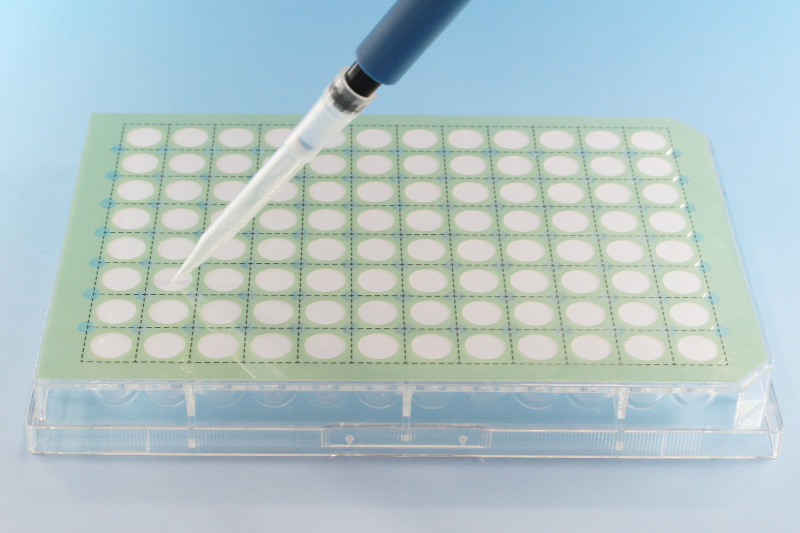 microplate mesh seal, flow cytometry, flow cytometer, 96-well